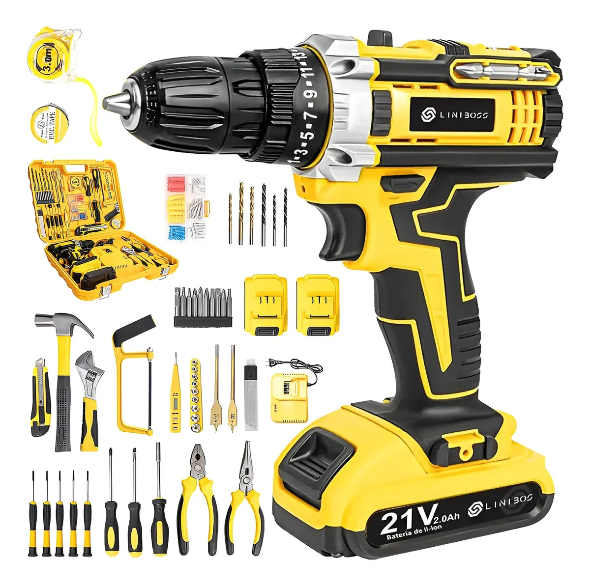 Kit de taladro Lini Boss 21V con dos baterías